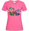 Женская футболка Пеппа і Джордж грають в сніжки Ярко-розовый Женская футболка Пеппа і Джордж грають в сніжки Ярко-розовый фото