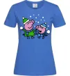 Женская футболка Пеппа і Джордж грають в сніжки Ярко-синий Женская футболка Пеппа і Джордж грають в сніжки Ярко-синий фото