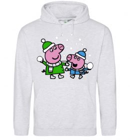 Жіноча толстовка (худі) Пеппа і Джордж грають в сніжки Жіноча толстовка (худі) Пеппа і Джордж грають в сніжки