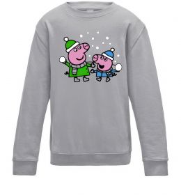 Детский Свитшот Пеппа і Джордж грають в сніжки