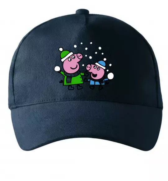 Кепка Пеппа і Джордж грають в сніжки Темно-синий фото