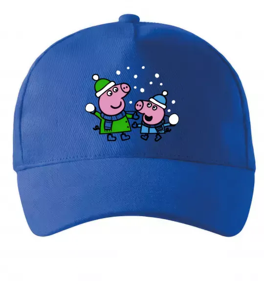 Кепка Пеппа і Джордж грають в сніжки Ярко-синий фото