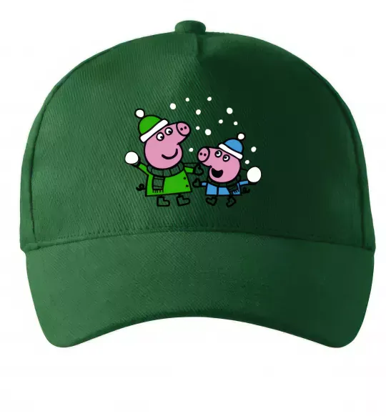 Кепка Пеппа і Джордж грають в сніжки Темно-зеленый фото