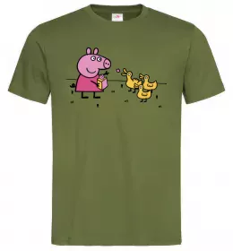 Мужская футболка Папа Свин Белый фото