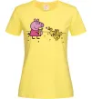 Женская футболка Пеппа кормить качечок Лимонный фото