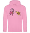 Мужская толстовка (худи) Пеппа кормить качечок Розовый фото
