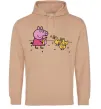 Чоловіча толстовка (худі) Пеппа кормить качечок Пісочний фото