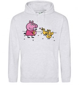 Женская толстовка (худи) Пеппа кормить качечок