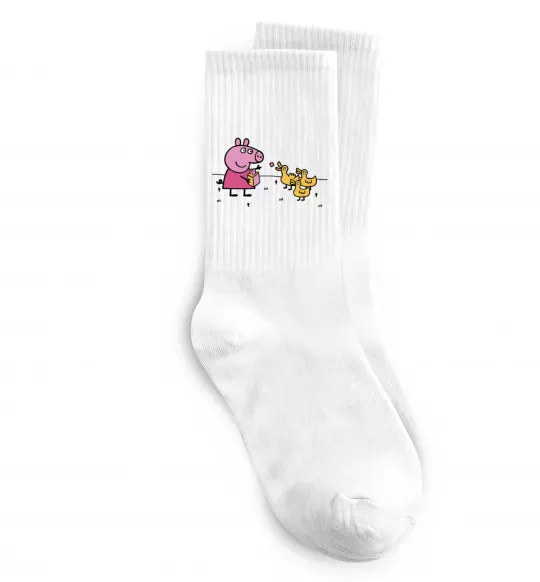 Носки Пеппа кормить качечок Белый фото