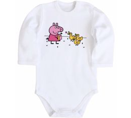 Дитячий бодік Пеппа кормить качечок