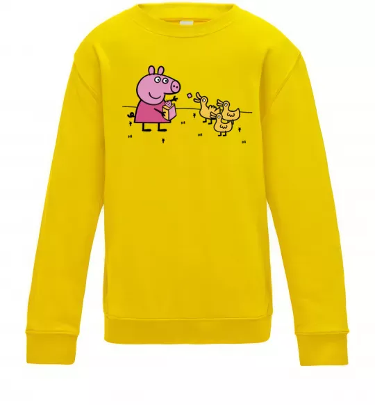 Детский Свитшот Пеппа кормить качечок Солнечно желтый фото