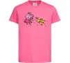 Детская футболка Пеппа кормить качечок Ярко-розовый фото