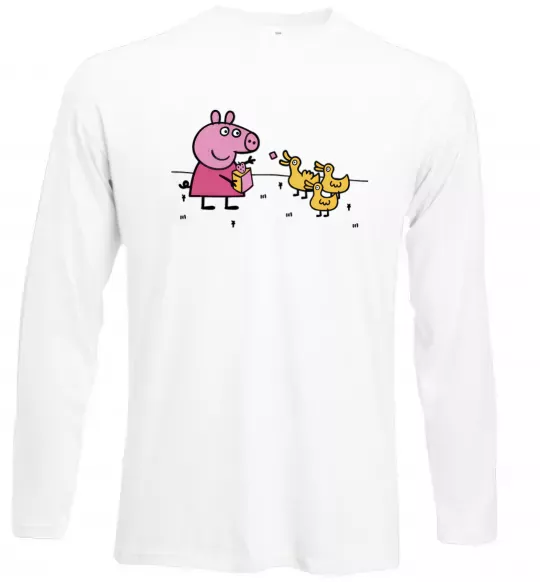 Лонгслив Пеппа кормить качечок Белый фото