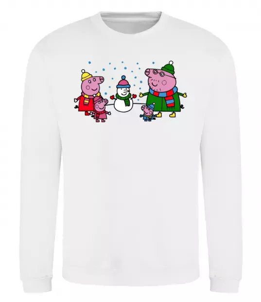 Свитшот Сім'я зліпила сніговика Белый фото