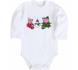 Детский боди Сім'я зліпила сніговика Детский боди Сім'я зліпила сніговика