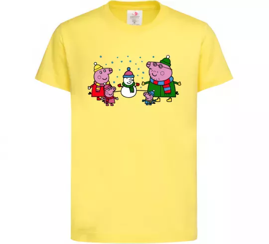 Детская футболка Сім'я зліпила сніговика Лимонный фото