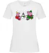 Жіноча футболка Сім'я зліпила сніговика Білий фото