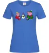 Жіноча футболка Сім'я зліпила сніговика Яскраво-синій фото