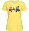 Жіноча футболка Сім'я зліпила сніговика Лимонний фото