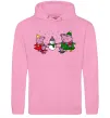 Чоловіча толстовка (худі) Сім'я зліпила сніговика Рожевий фото