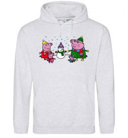 Мужская толстовка (худи) Сім'я зліпила сніговика