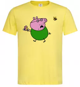 Мужская футболка Папа Свин і тортик Лимонный фото