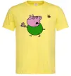 Мужская футболка Папа Свин і тортик Лимонный фото