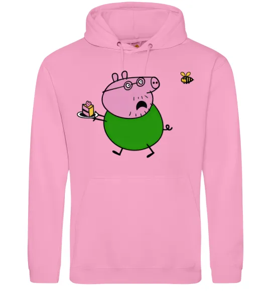 Жіноча толстовка (худі) Папа Свин і тортик Рожевий фото