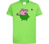 Детская футболка Папа Свин і тортик Лаймовый фото