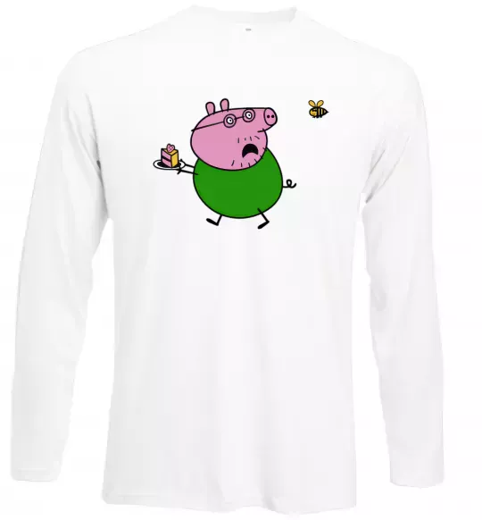 Лонгслив Папа Свин і тортик Белый фото