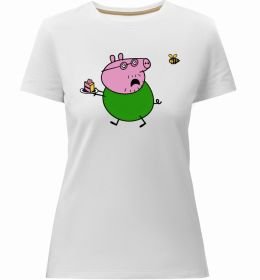 Жіноча преміум футболка Папа Свин і тортик