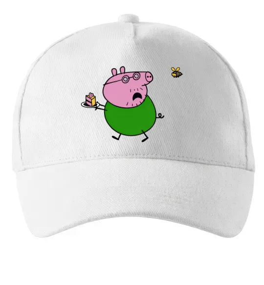 Кепка Папа Свин і тортик Белый фото