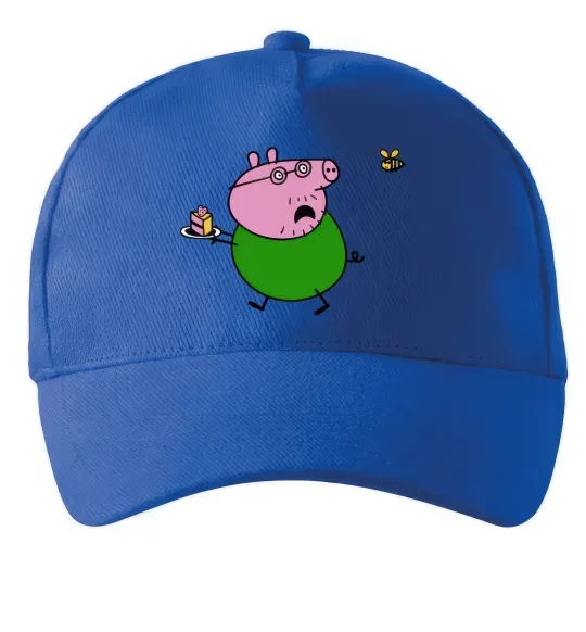 Кепка Папа Свин і тортик Ярко-синий фото