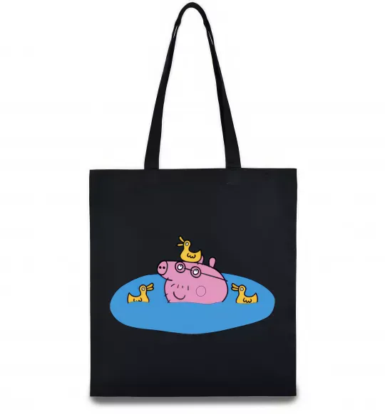 Эко-сумка Папа Свин і качечки Черный фото