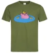 Мужская футболка Папа Свин і качечки Оливковый фото