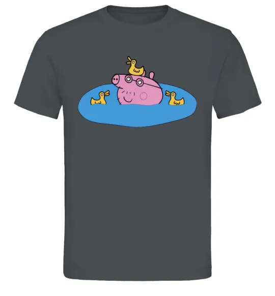 Мужская футболка Папа Свин і качечки Графит фото