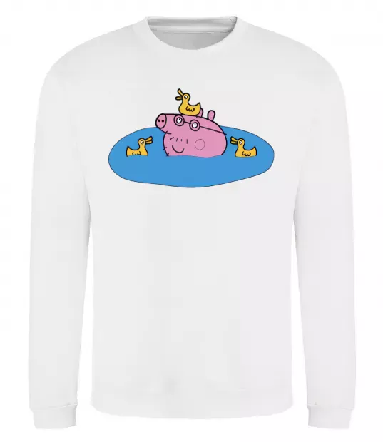 Свитшот Папа Свин і качечки Белый фото