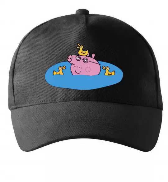 Кепка Папа Свин і качечки Черный фото