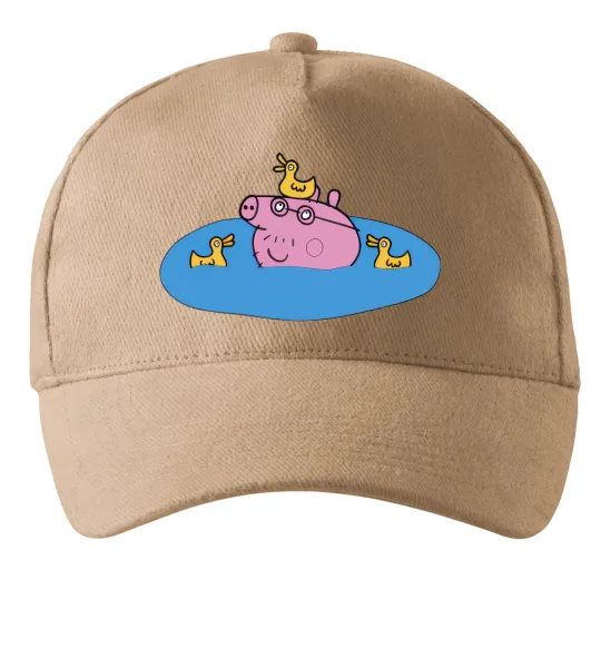 Кепка Папа Свин і качечки Пісочний фото