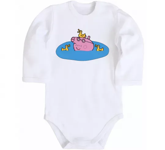 Детский боди Папа Свин і качечки Белый фото