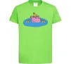 Детская футболка Папа Свин і качечки Лаймовый фото