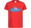 Детская футболка Папа Свин і качечки Красный фото
