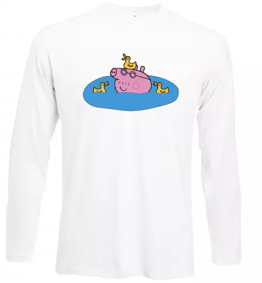Лонгслив Папа Свин і качечки Белый фото