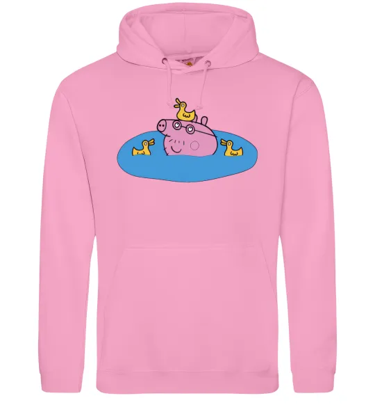 Жіноча толстовка (худі) Папа Свин і качечки Рожевий фото