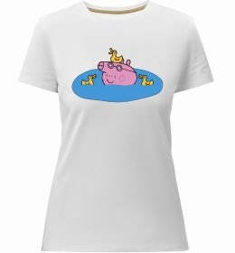 Жіноча преміум футболка Папа Свин і качечки