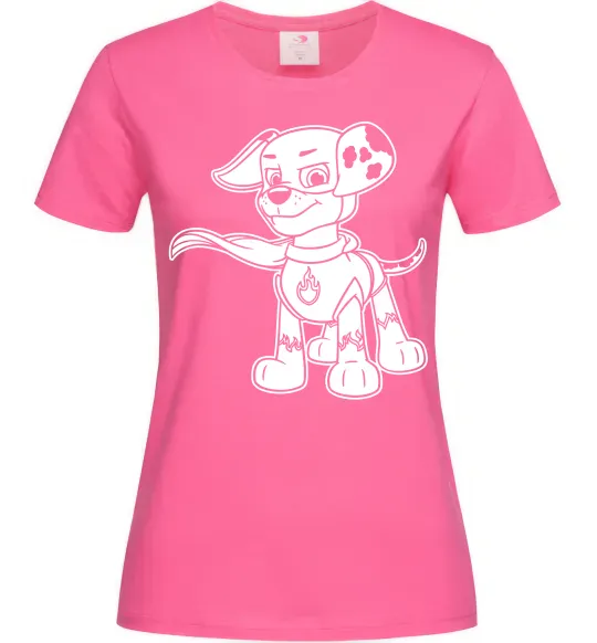 Жіноча футболка Маршал супер герой Яскраво-рожевий фото