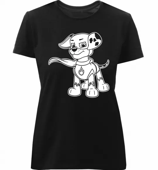 Жіноча преміум футболка Маршал супер герой Чорний фото