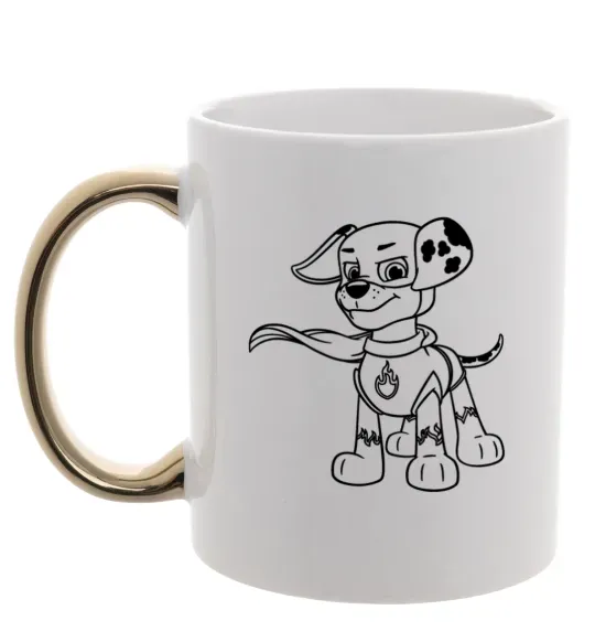 Чашка с цветной ручкой Маршал супер герой Золото фото