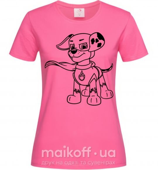 Жіноча футболка Маршал супер герой Яскраво-рожевий фото