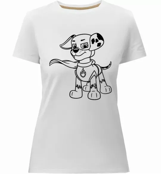 Жіноча преміум футболка Маршал супер герой Білий фото